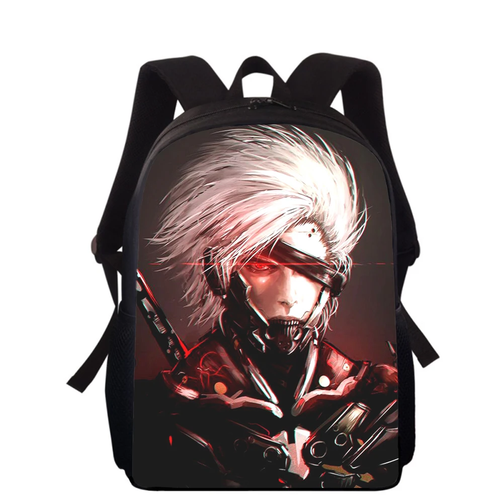 Metal Gear Rising Primary School Bags para crianças, impressão 3D, sacos para meninos e meninas, mochila, estudantes, sacos de livros, 16"