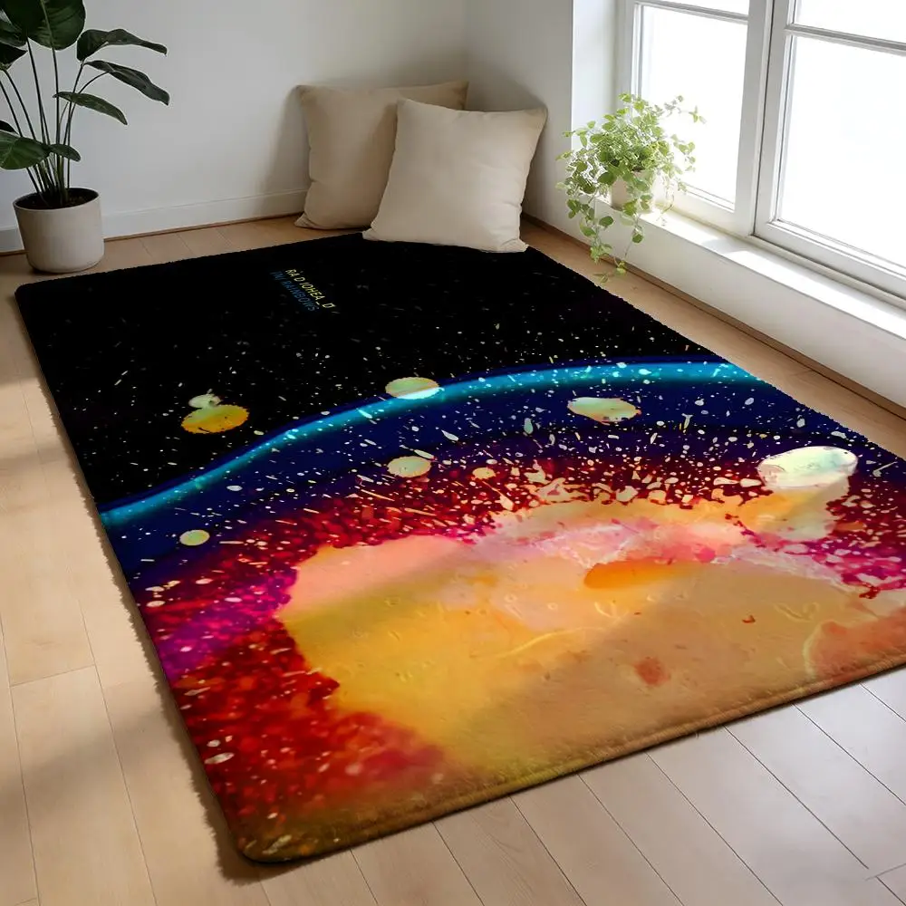 

Floor Mat Soft Flannel Rug Non-Slip Absorbent Mat for Bathroom Bedroom Home Decor Rock Band R-Radiohead Music