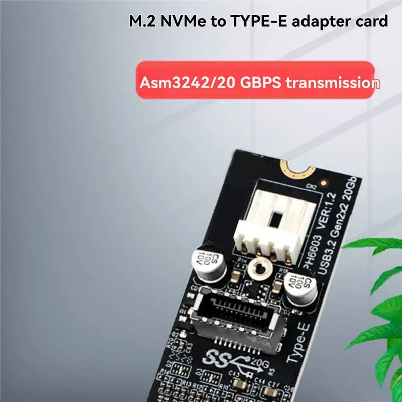 N34R-PH6603 M. 2 M Key For Mkey Pcie To Front USB 3.2 20Gb M. 2 NVME TYPE-E Expansion Card Hub Riser For PC