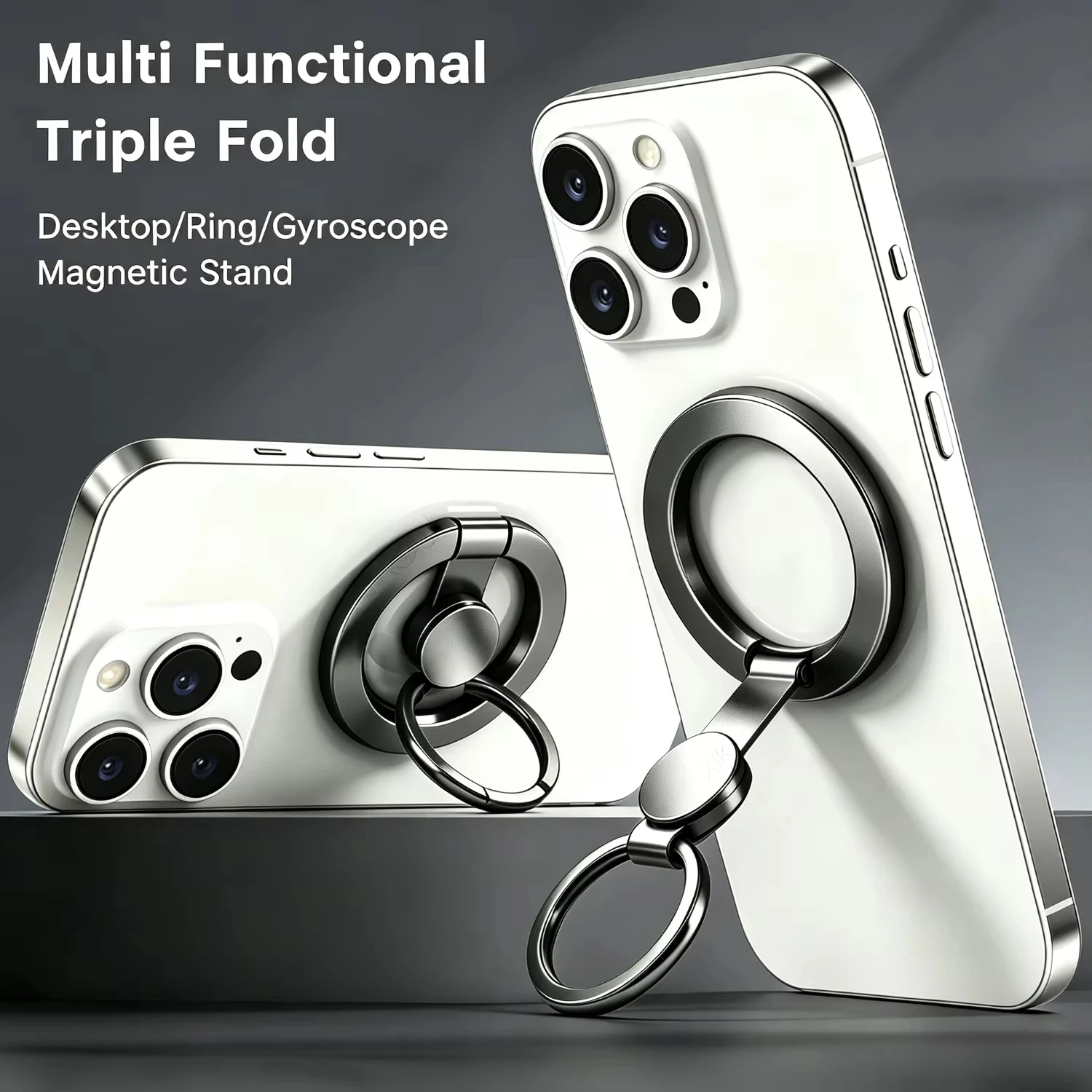 Fidget Spinner & Magnetic Phone Holder Finger Ring Stand For Magsafe iPhone 17~12 Samsung Xiaomi Home Outdoor Cellphone Mount