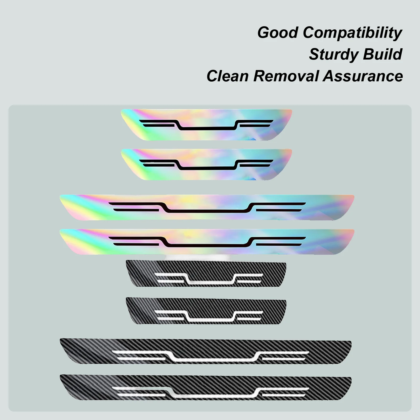 

4pcs Car Door Sill Carbon Fiber Sticker Threshold Side Anti Scratch Tape Waterproof Car Stickers For Protection Steps