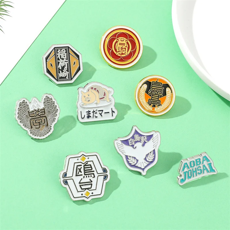 Anime Haikyuu!! Spilla pallavolo ragazzo liceo squadra distintivo smalto spilla spille cartone animato zaino distintivo accessori gioielli regalo