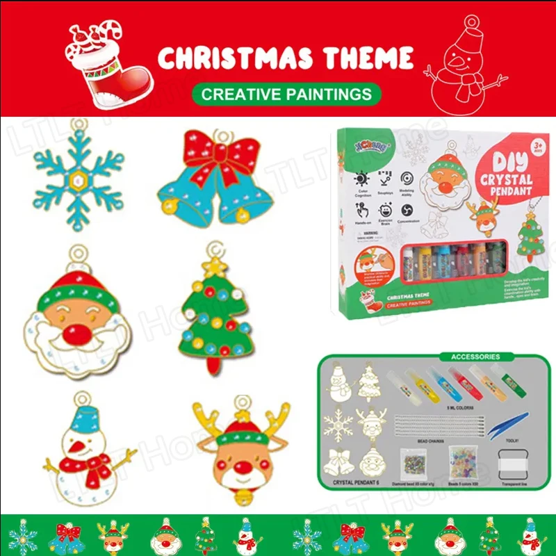 DIY Crystal Paint Arts and Crafts Set Christmas Bake Free Glue Crystal Glue DIY Guka Colored Pendant Halloween Children's Gift