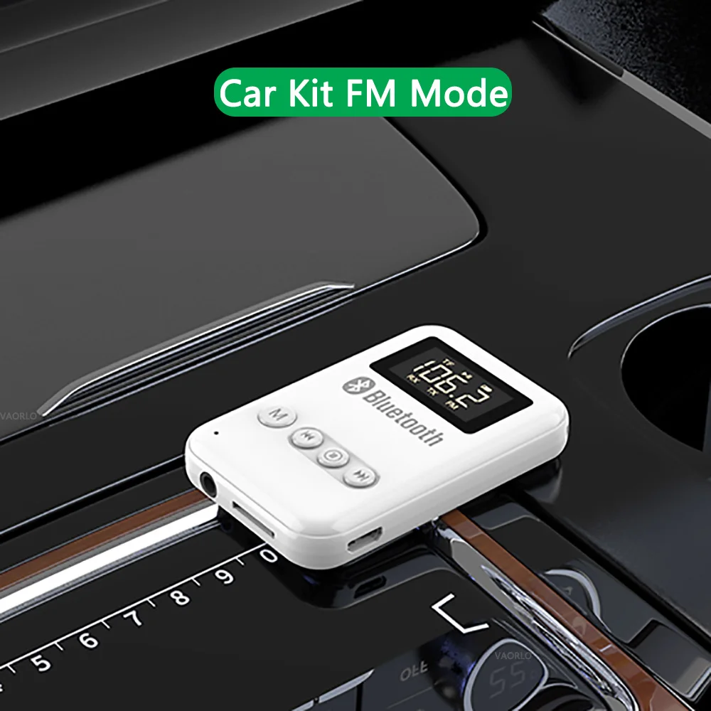 4 In 1 Bluetooth 5.0 Audio Adapter 3.5MM RCA Stereo Support TF Card FM Mode LED Display Wireless Transmitter Recevier For Car TV