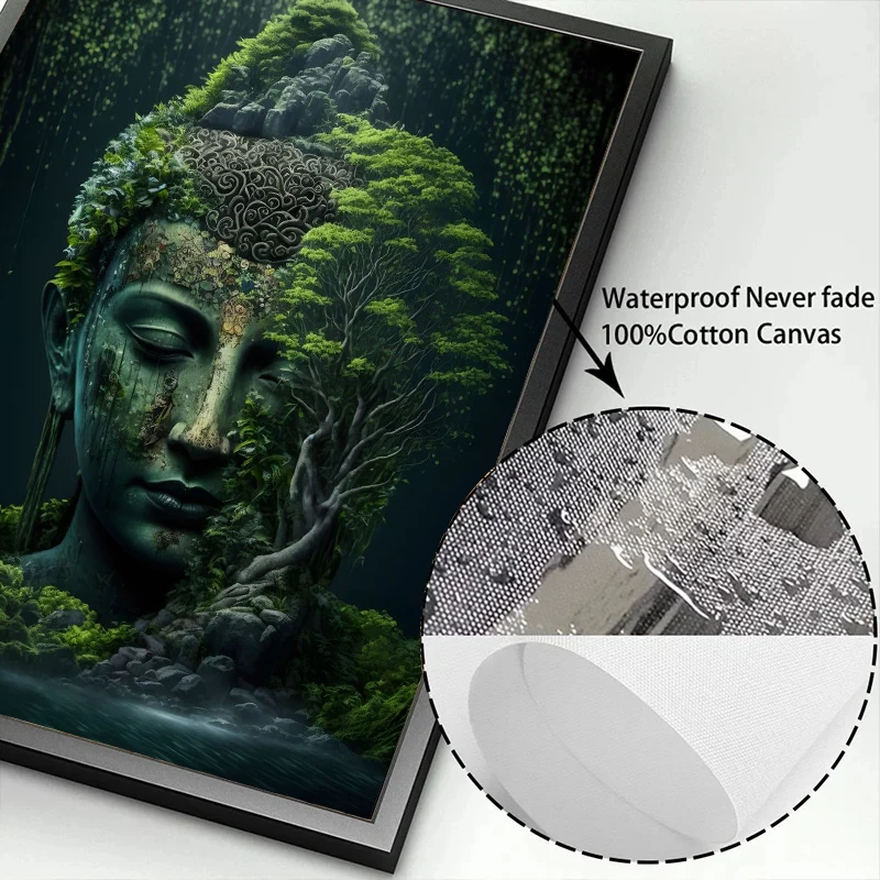 Buddhism Zen Religion Meditation Poster and Print Canvas Painting Wall Art Buddha In Nature Abstract Picture For Room Home Decor