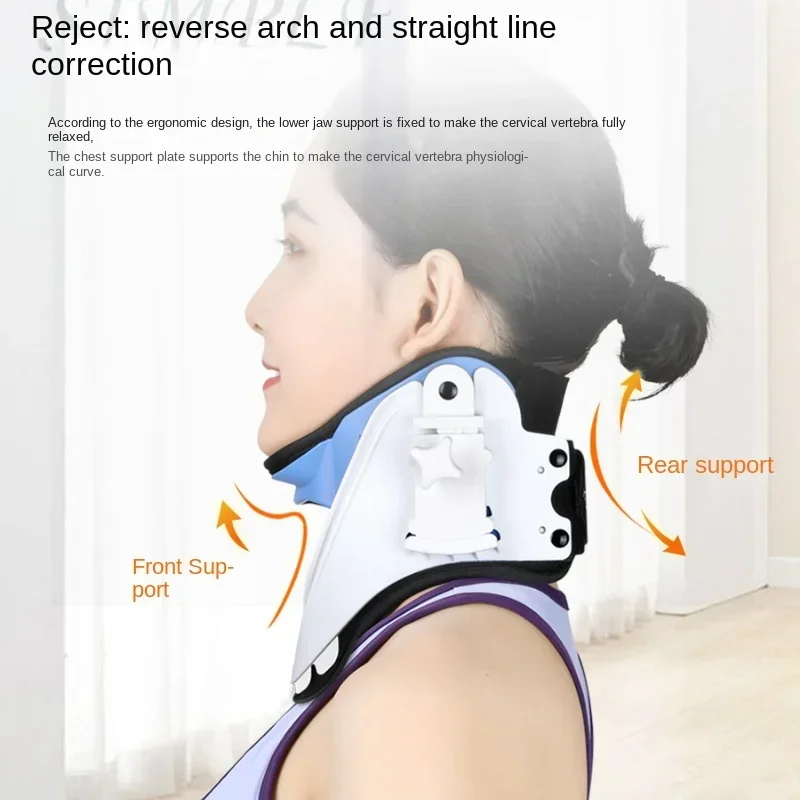 Standard Cervical Neck Traction-Adjustable Neck Stretcher Collar for Home Traction Spine Alignment Netck Supports Correction