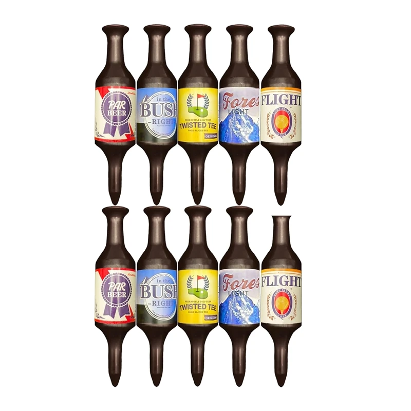 

10 Pack Golf Tees Beer Bottle Handmade Funny Golf Gifts Durable And Recyclable Plastic Golf Tee Accessories