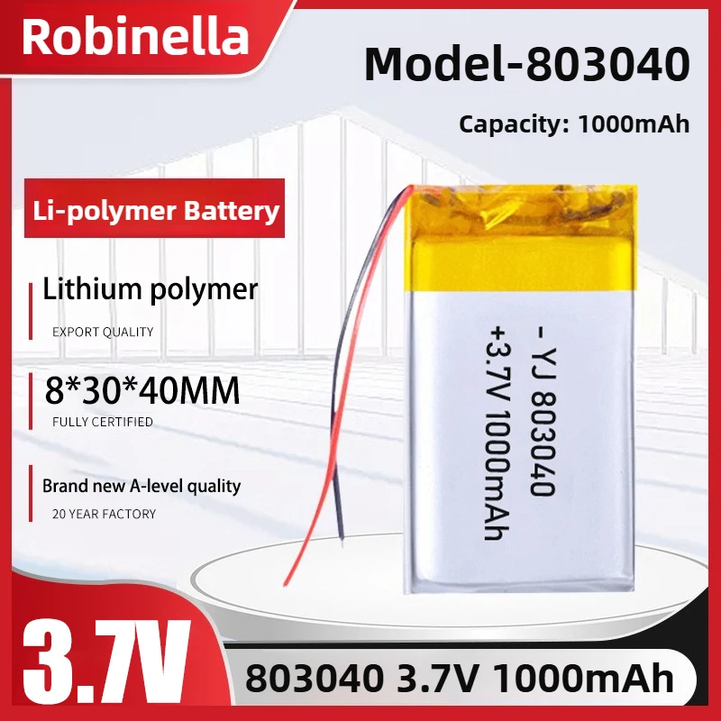 803040 3.7V 1000Mah… - image