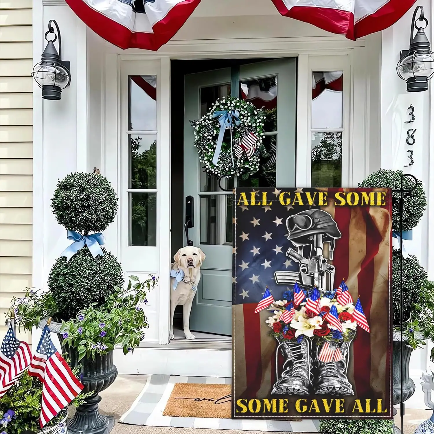 All Gave Some Some Gave All Garden Flag 12x18 Inch Memorial Day Garden Flag 3ply Polyester Double Sided 4th of July Independence