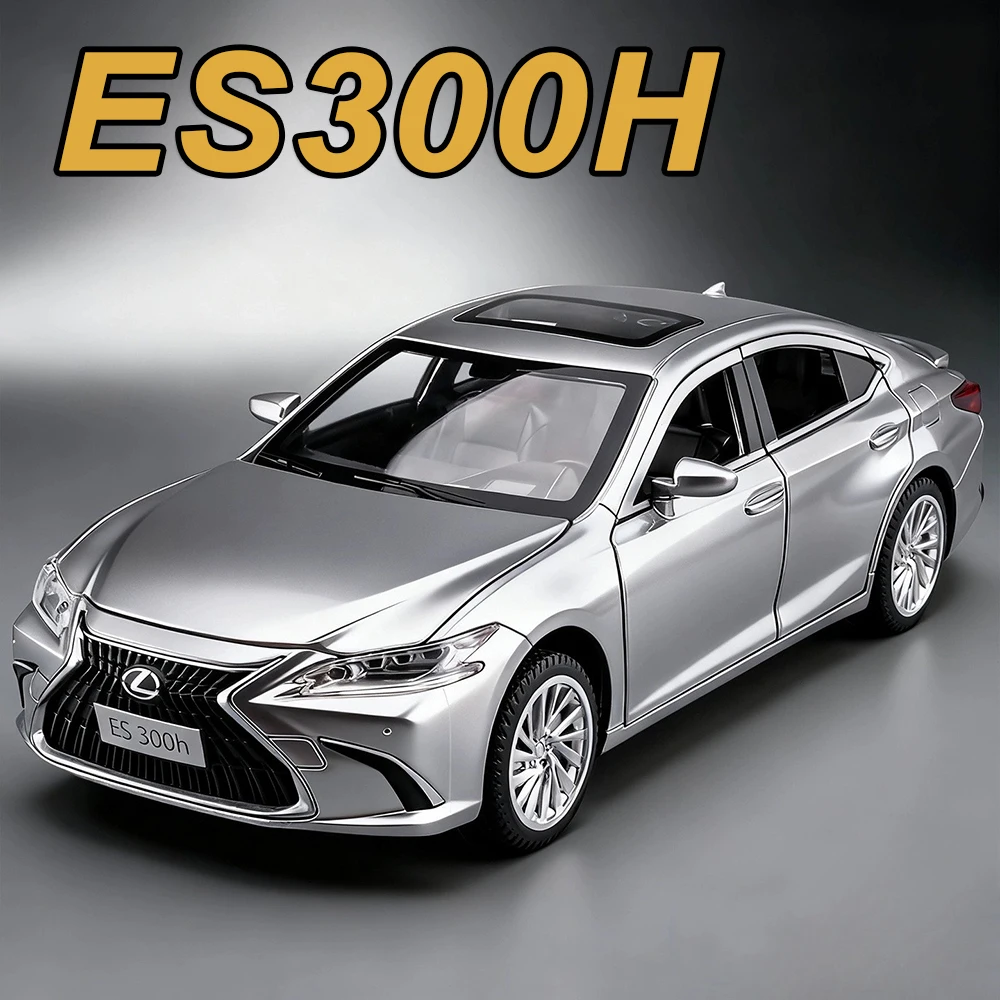 

1:24 ES300H LX600 Alloy Model Cars Diecast Vehices Toys Doors Opened Sound Light Pull Back Metal Models Birthday Gifts for Child