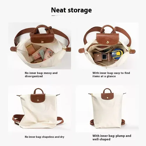 Imagen 2 del producto Inserto organizador de bolsa para mochila Longchamp, soporte para bolsa de mano, accesorios para bolsa de almacenamiento de Material Dupont