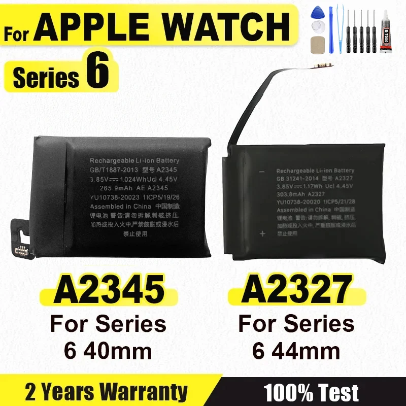 A2345 A2327 Akku für Apple Watch Serie 6 Series6 iWatch6 40 mm 44 mm brandneue Bateria + Klebstoffe