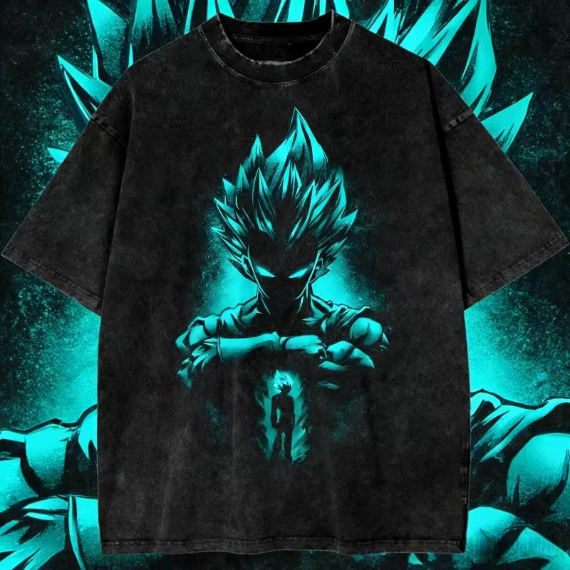 

Футболка Dragon Ball 2026 летняя оверсайз из хлопка с эффектом потертости, с принтом Фризы, унисекс, повседневная, в уличном стиле, для фанатов аниме