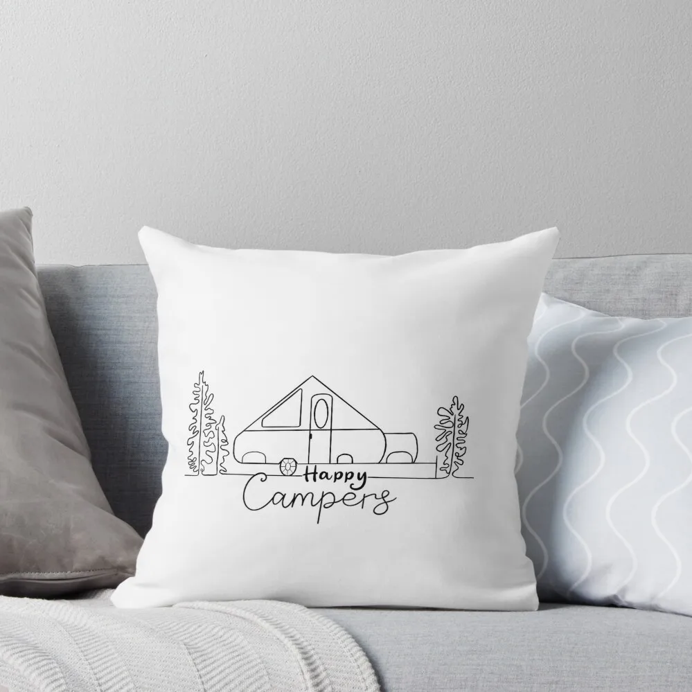 

A Frame Camper - happy campers Throw Pillow Christmas Covers Custom Cushion pillows decor home luxury decor