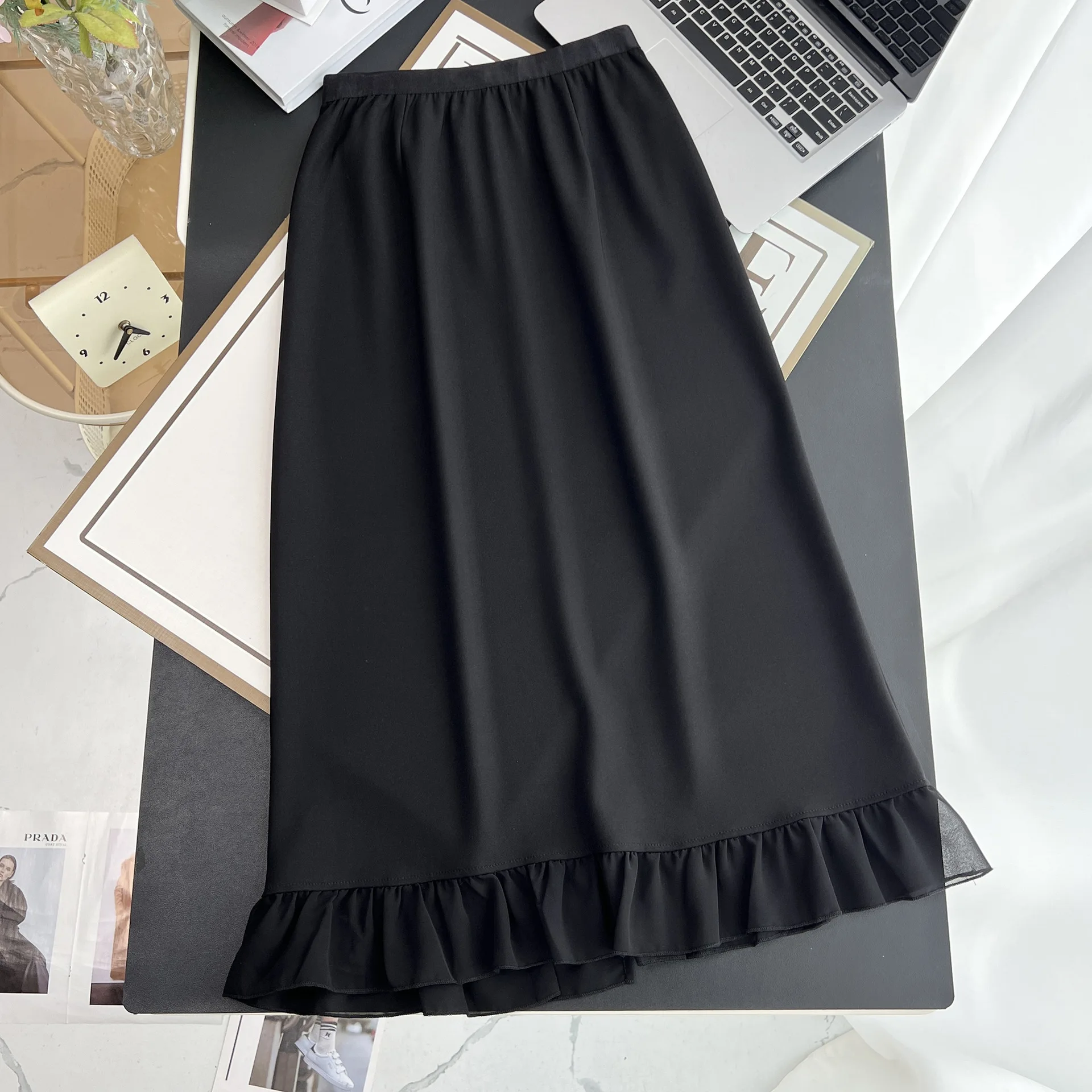 100 キロ夏の新しいハイウエストスカートエレガントなパッチワークプラスサイズの女性のフィッシュテールスカート 6207