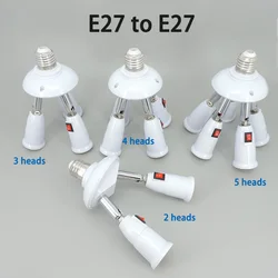 E27 2 3 4 5 heads way in 1 LED Light Bulbs Splitter Converter Socket Adapter Lamp Holder Base Converter for Home Lighting v