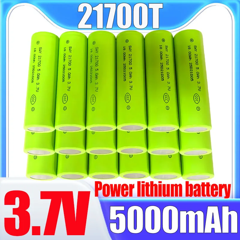 

10-100PCS new A-grade lithium battery 3.7V 21700 5000mAh 10C discharge electric tool high-power 25A discharge ternary battery