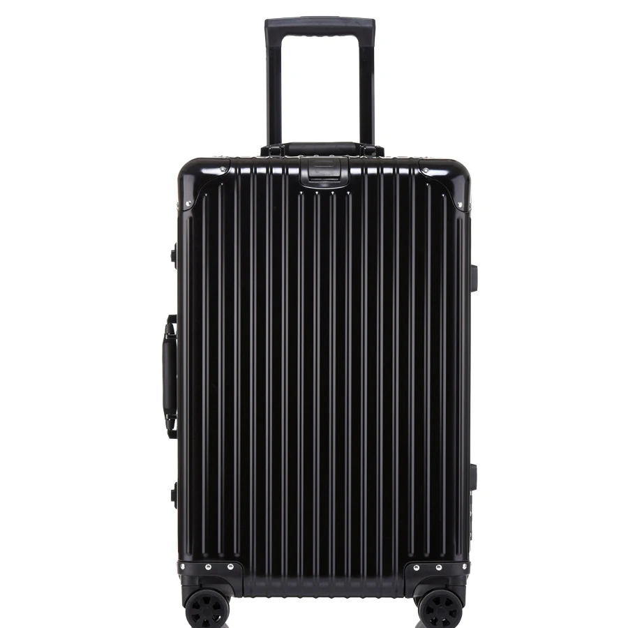 Koffer 100% aluminium metalen bagage Reiskoffers op wielen 20/24/28/30 inch TSA Douaneslot Trolleykoffer Koffer Trip Cabin