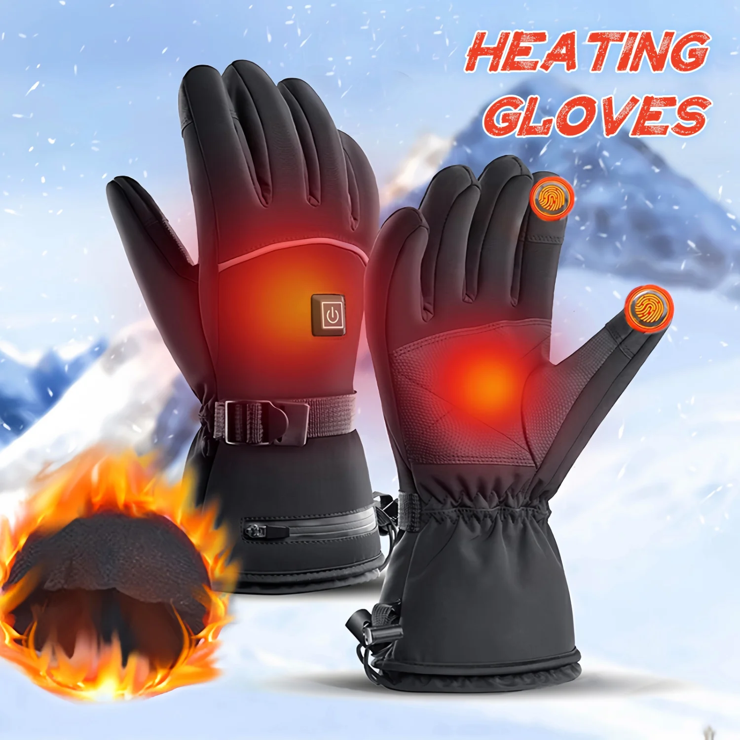 Heated Ski Snowmobile Motorcycle Winter Warm Heating Rainproof Thermal For Hiking Cycling