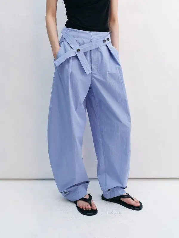 Original Hello September Cotton Blend Khaki Pants Summer New Arrival Versatile Wear Long Casual Trousers for Women