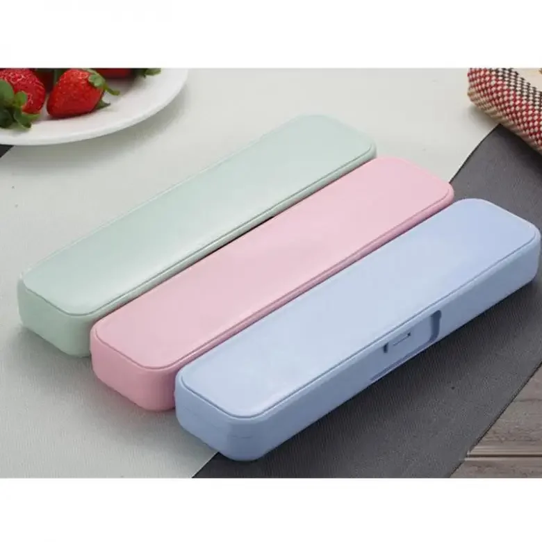 Universal Portable PP Travel Tableware Storage Box Case Food Grade Dinnerware Kitchen Fork Spoon Box For Kid School Cutlery