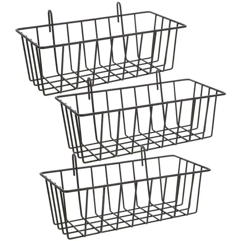 3 Pcs Storage Rack Kitchen Shelf Multi-function Hanging Wall Hanging Wire Baskets Sundries Small Wrought Iron Fine Workmanship