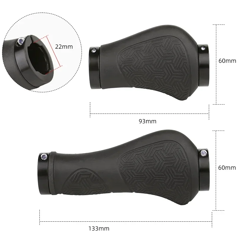 Dual Ring Lock Long Short Handlebar Grips Streamlined MTB Folding Bicycle Twist Shifter Hand Rest Scooter Rubber Casing Sheath