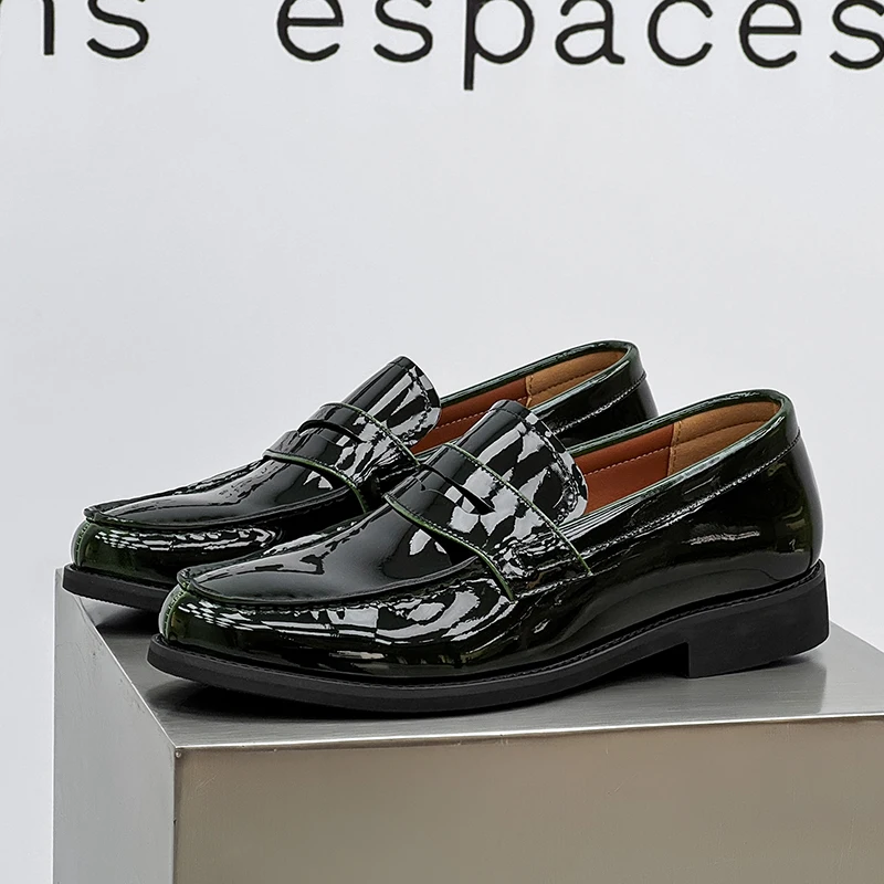 

Fashion Men Casual Leather Thick Bottom Shoes 2025 New British Style One Step Genuine Leather Shoes Low Key Simple Business Shoe