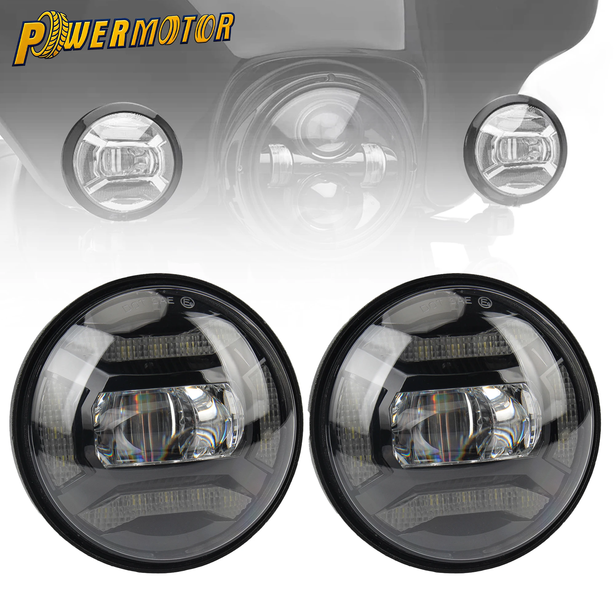

4.5 Inch Motorcycle 30W LED Fog Lights Passing Auxiliary Lamp Spotlight For Harley Electra Street Glide Classic FLHR Road King