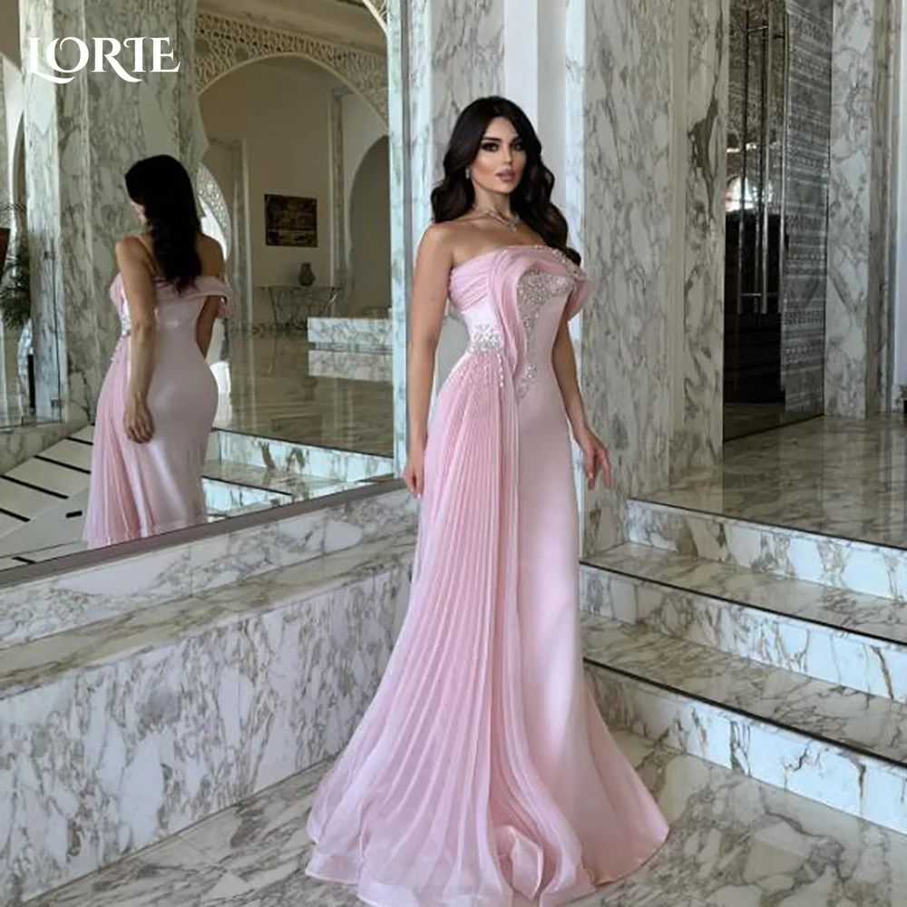 LORIE Sexy Shiny Mermaid Evening Dresses Pleats Sweethart Ruched Prom Gown Party Dresses 2025 Customized Brithday Gown No Glove image 2