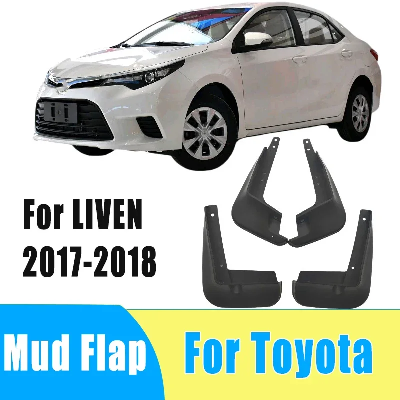 

4pcs Automobiles Tire Mudguard Waterproof Prevent Mud Splashing Car Mud Flap Fender Trim Accessories For Toyota LIVEN 2017-2018
