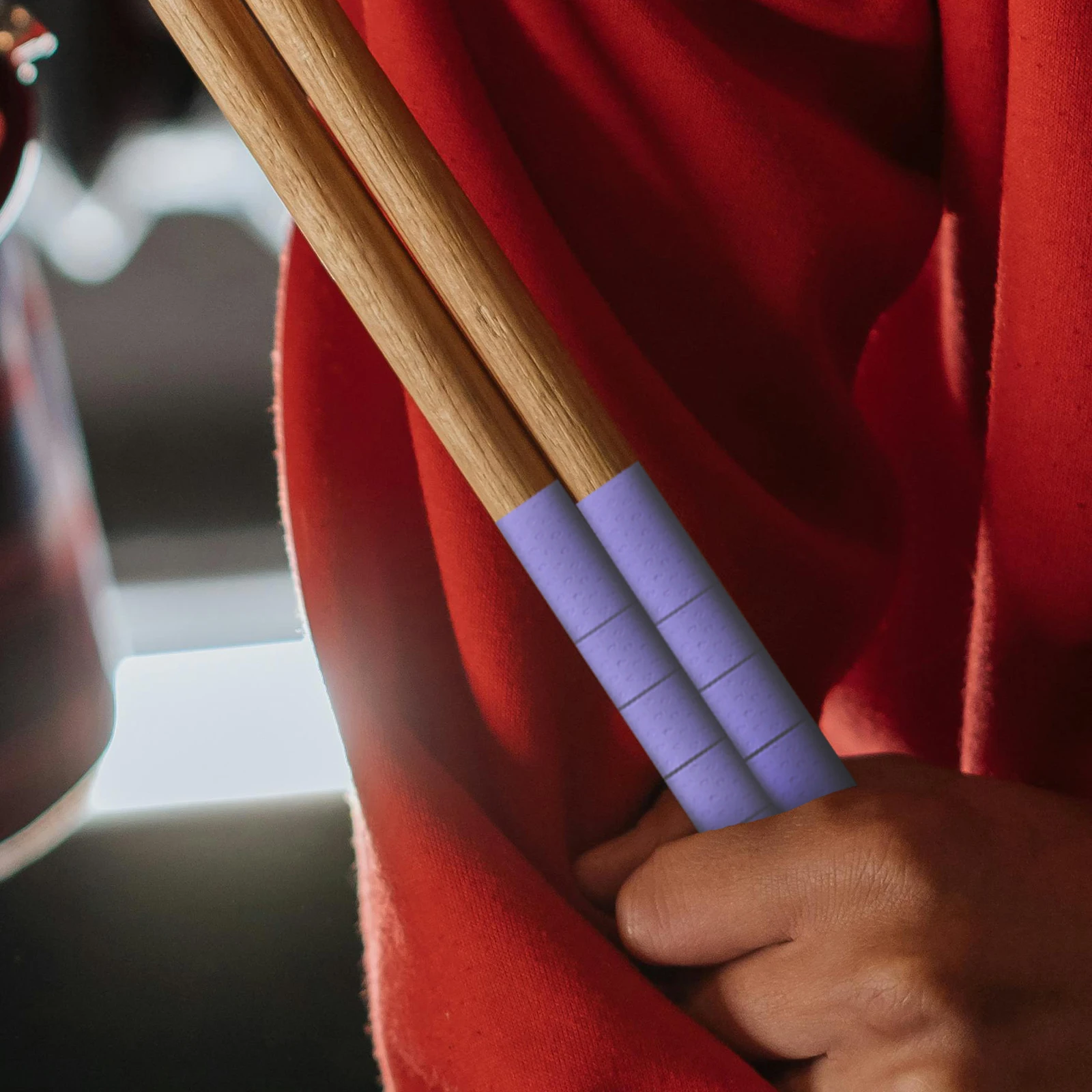 

6pcs Drumstick Anti-slip Tape Sweat-absorbent Non-slip Tapes Bright Color Long Use Easy Install Disassemble Toughness Drum