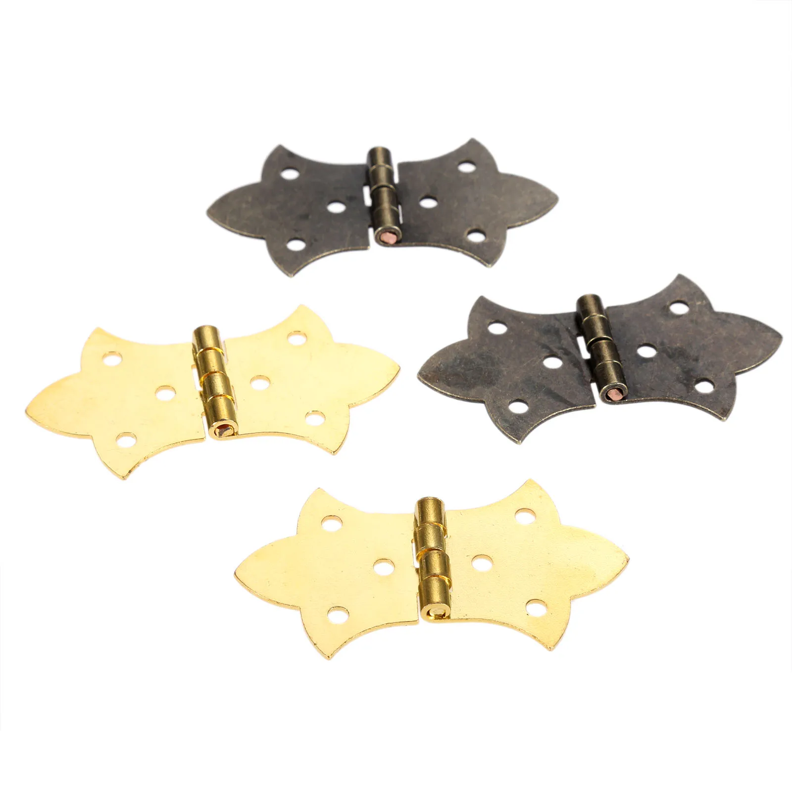 DRELD – charnière de meuble à fleurs 57x31mm, 2 pièces, raccord de meuble avec vis, charnière de porte pour boîte à vin en bois, pour le travail du bois
