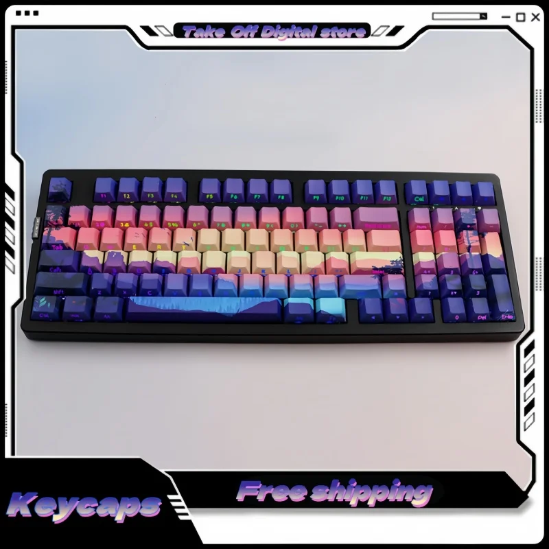 creative-keycaps-purple-fantasy-theme-side-engraved-translucent-thermal-sublimation-keycaps-tablet-notebook-keyboard-keycaps