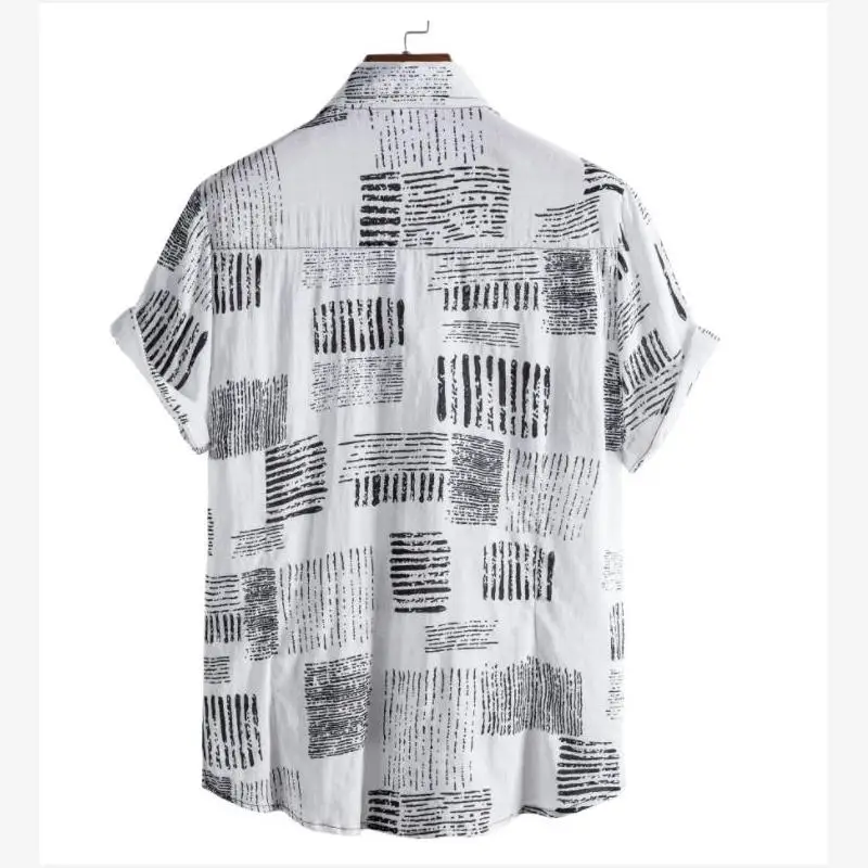 

Мужская летняя тонкая ort Sve irt Bla White Hawaiian Sle Casual Loose Fit Youth Faion Basic Scene Другое Материал 00%