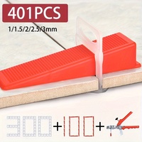 300Pcs Clip and 100 Pcs Plastic Tile Leveling System with 1 Pliers Tools and Rubber Hammer - Reusable Wedge, Professional Spacing and Modeling Kit for Ceramic Floors and Wall Tiles Installation