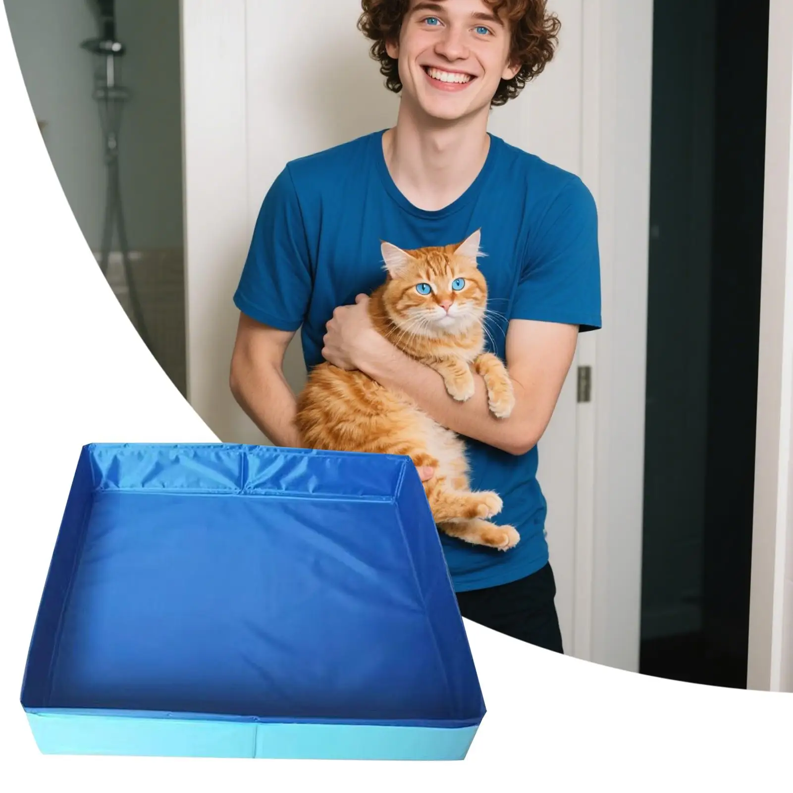 Dog Paddling Pool 50x50x10cm PVC Folding small pet Non inflatable play pool cool summer swimming pool for small pet Supplies