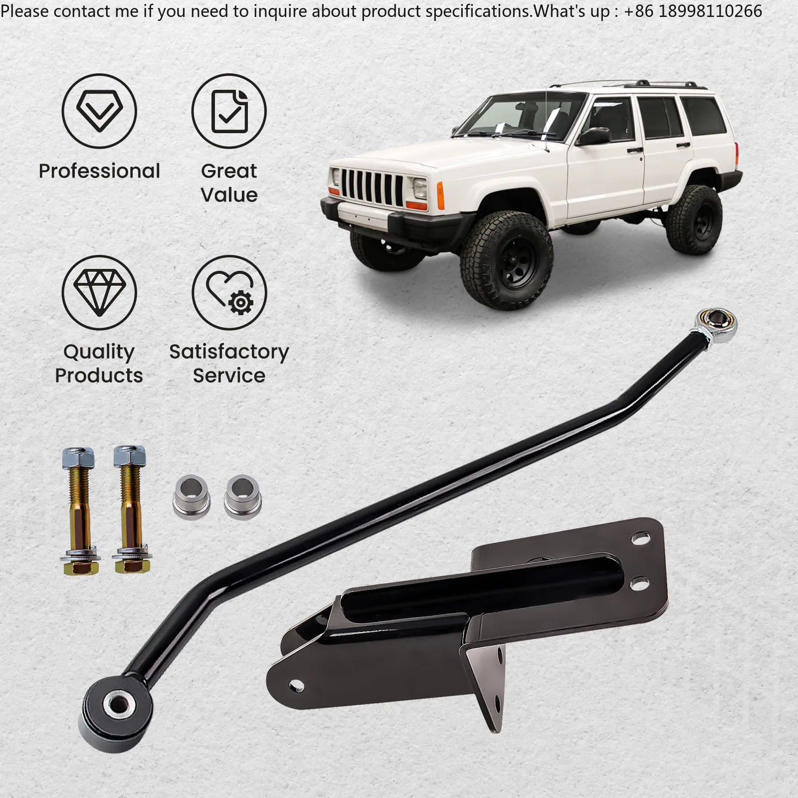 

For 4-6.5 Inch Lift Adjustable Front Track Bar for Jeep Cherokee XJ 4WD 2WD 1984-2001