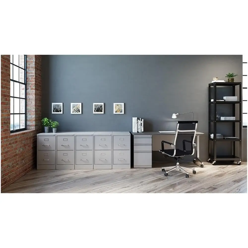 25in Deep Metal 2 Drawer Letter Width Vertical File Cabinet Light Gray, Customized