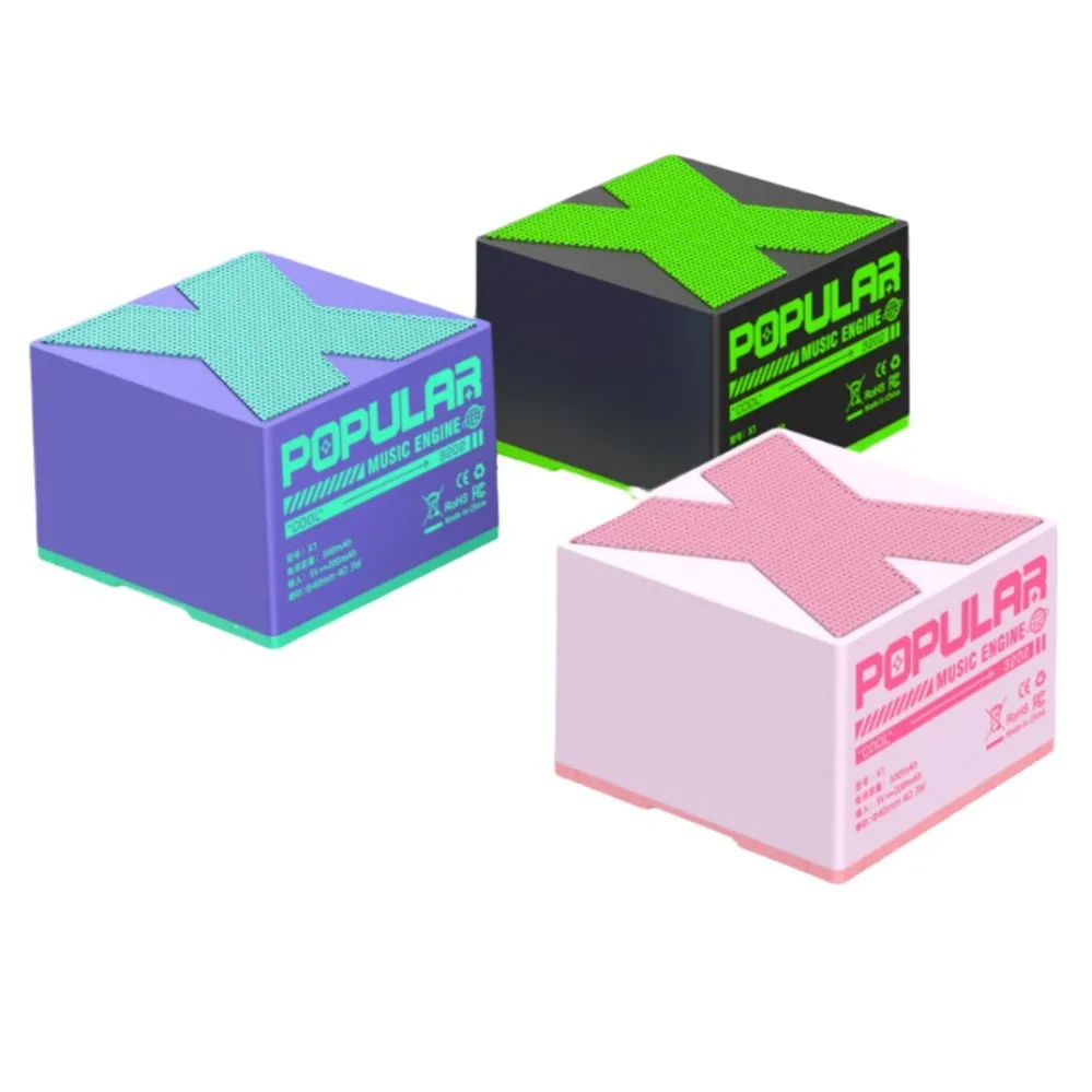 X1 مربع صغير سمّاعات بلوتوث سماعة لاسلكية تعمل بالبلوتوث في الهواء الطلق مضخم صوت محمول ستيريو الصوت المحيطي بلوتوث صغير المتكلم