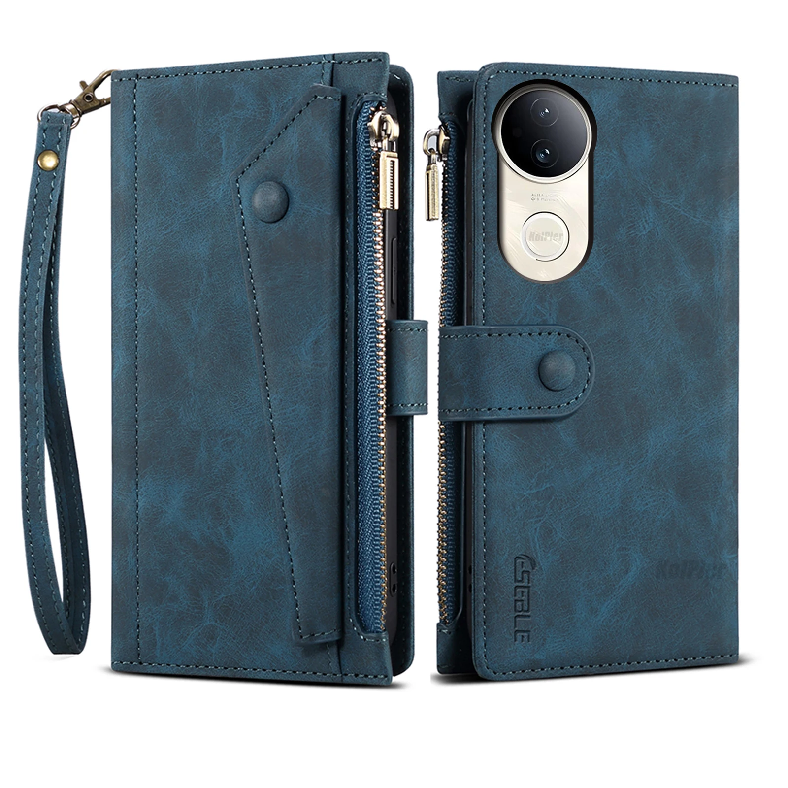 

Wallet Hand Bag Case For VIVO V50 VIVOV50 Multifunction Flip Leather Phone Cover For V50 5G Card Slot Bag Rope