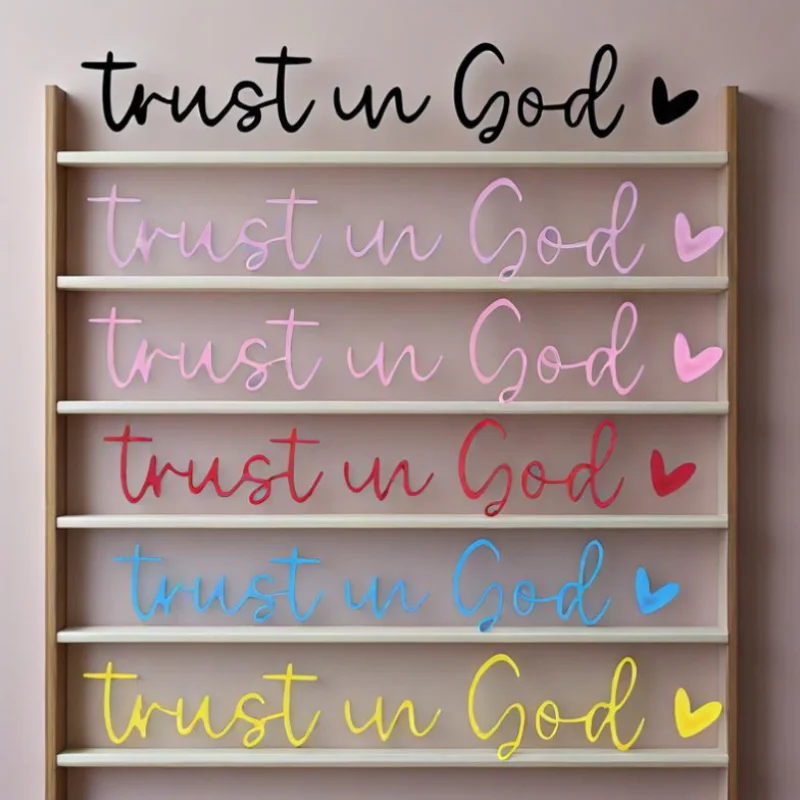 1Pcs 10*1.7CM Christian Trust In God Heart Sticker Decal Faith Bible Verse Church Computer Stickers Desktop Stickers Decor
