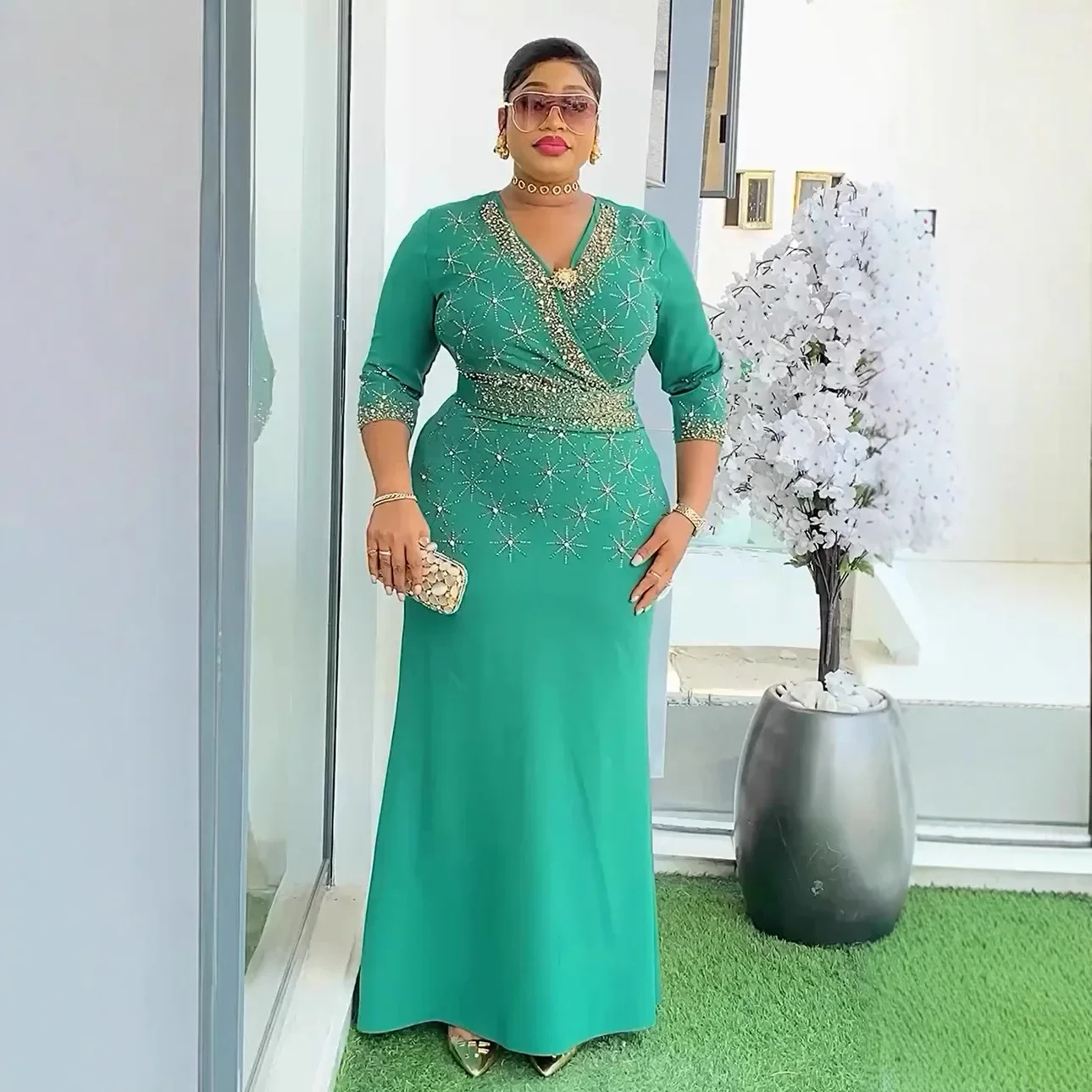 

Plus Size African Dresses for Women Dashiki Africa Clothes Ankara Outfits Gown Muslim Turkey Wedding Party Long Maxi Dress 2025