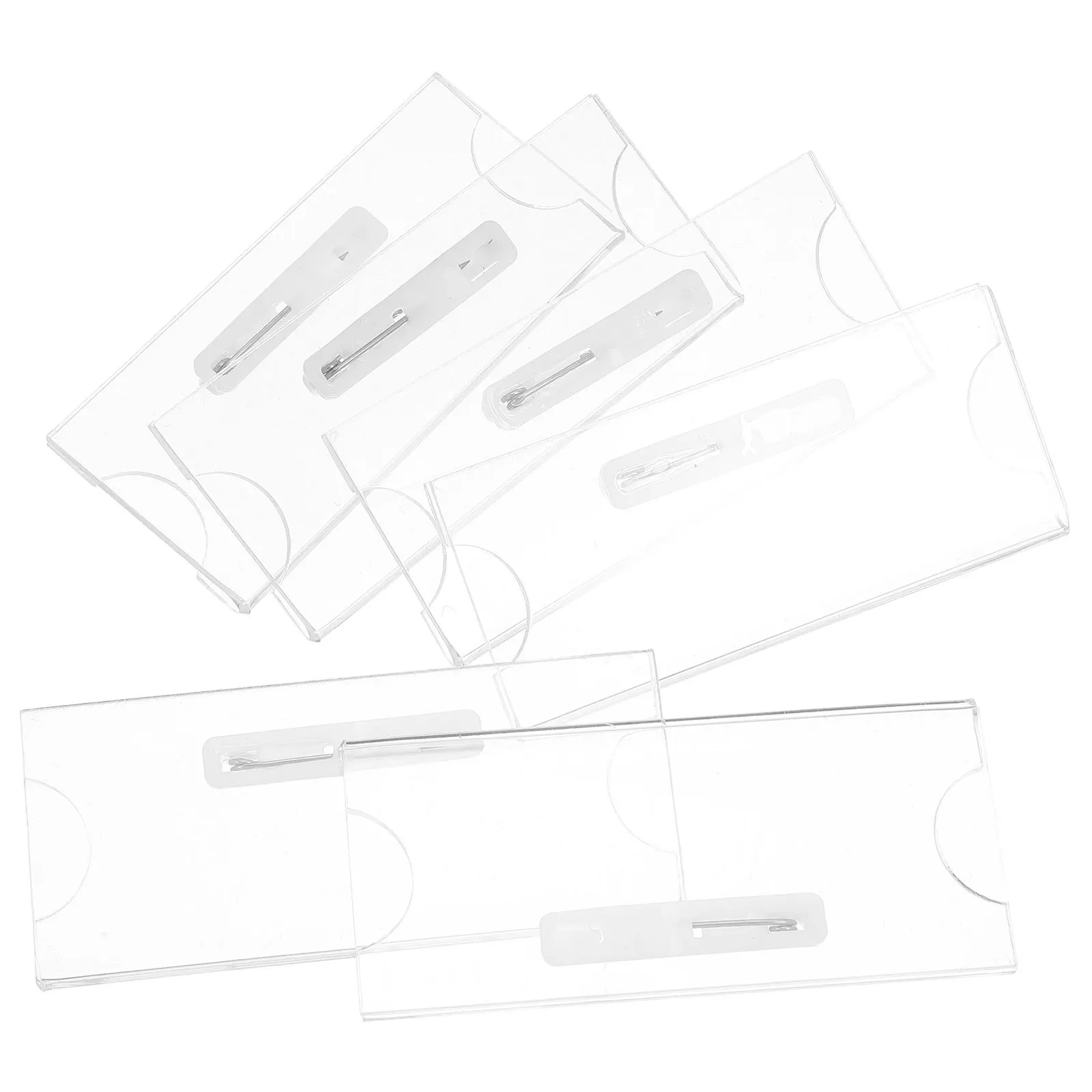 

10pcs Chest Badges Acrylic Smooth For School Work Meeting Name Tag Holders Id Badge Cases Card Holders