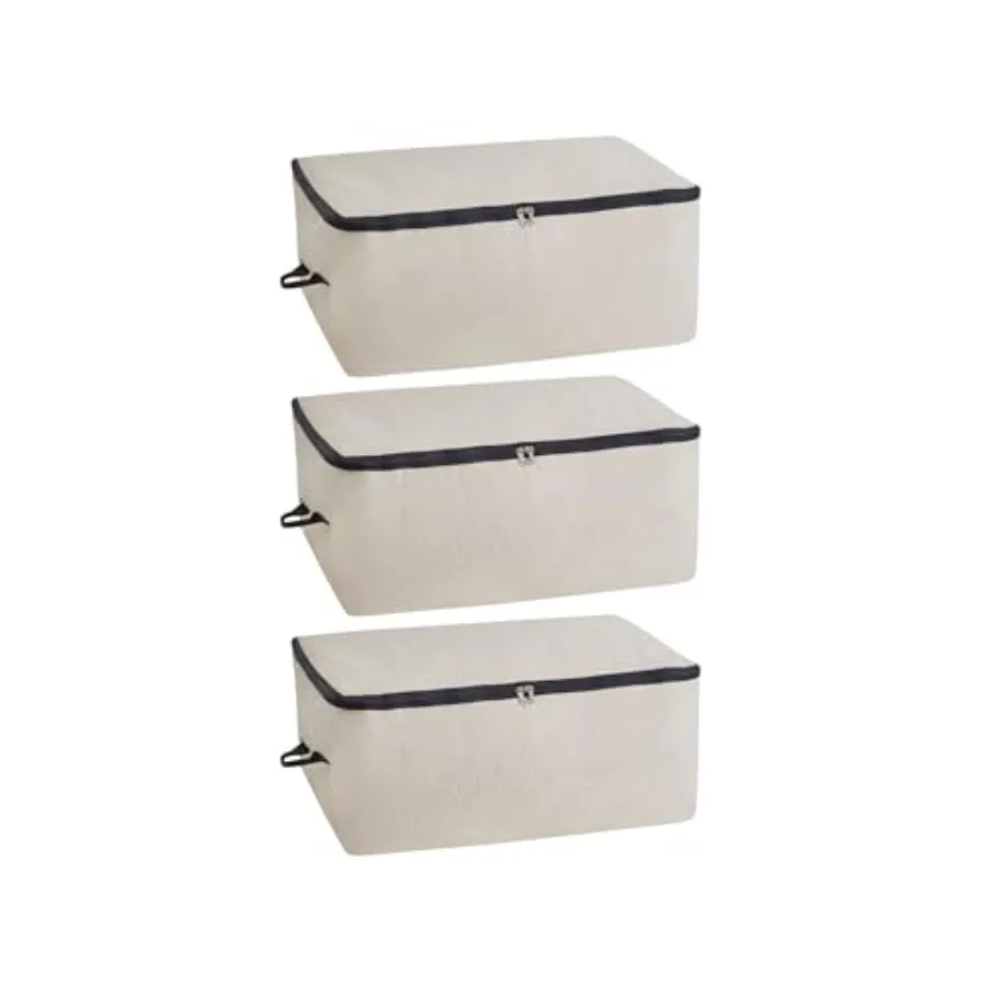 

Мешки для хранения одеял на молнии - Прочные мешки для хранения одеял из 100% хлопкового холста на молнии - Очень большие, с ручками для удобства переноски