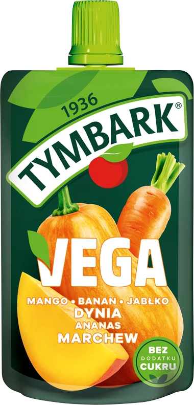 Tymbark Vega Mus mango banan jabłko dynia ananas marchew 100 g
