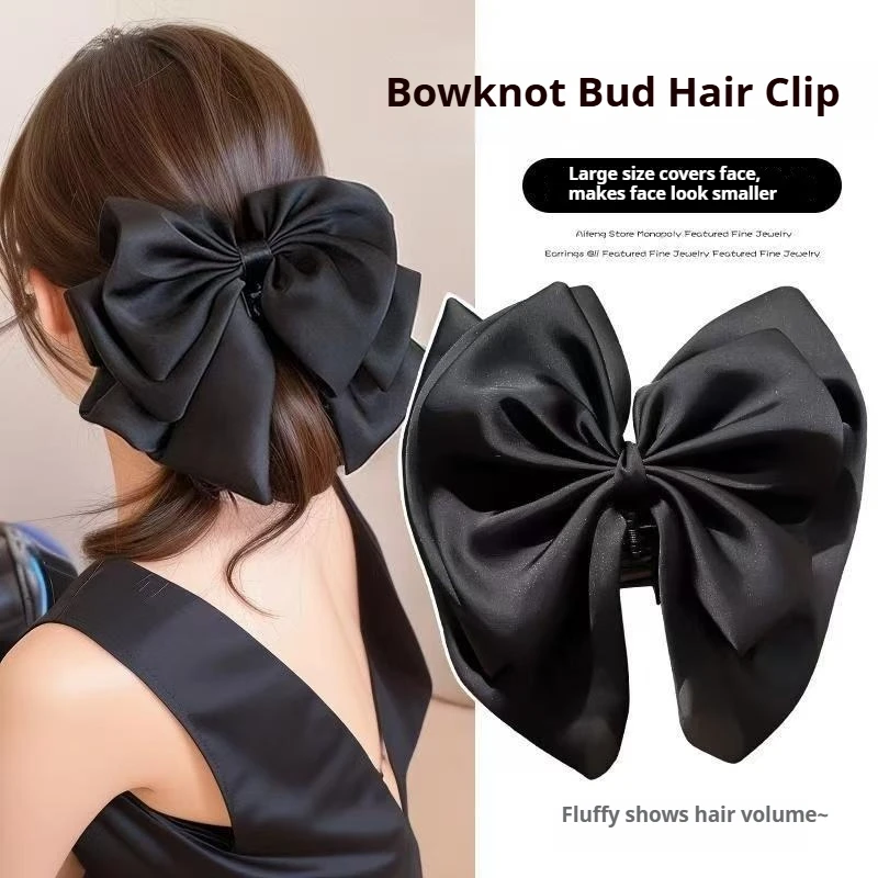 5pcs Women's Hair Bows, Silky Satin Hair Clips for Girls,oversized Long Tail Hair Clips,large Cute and Aesthetic Hair Barrettes