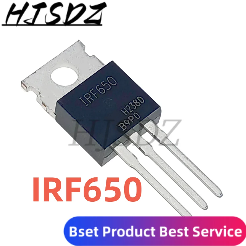 Transistor MOSFET IRF650 650,F650 RF650n-channel, TO-220AB, 10 Uds.