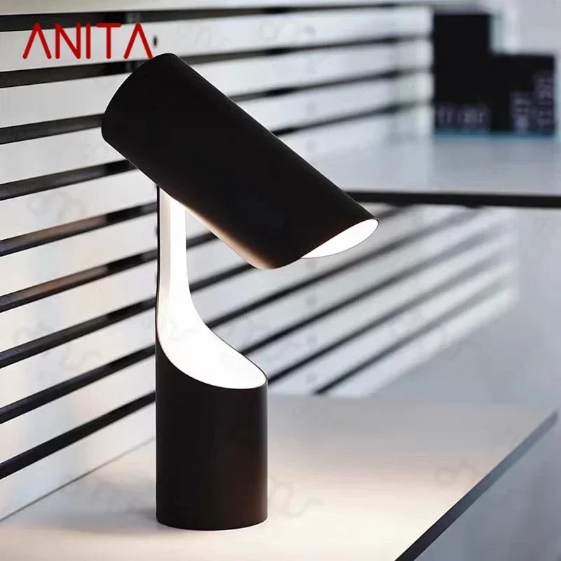 ANITA Modern Black Table Lamp Designer Creative Living Room Bedroom Model Room Minimalist Art Lighting Fixtures