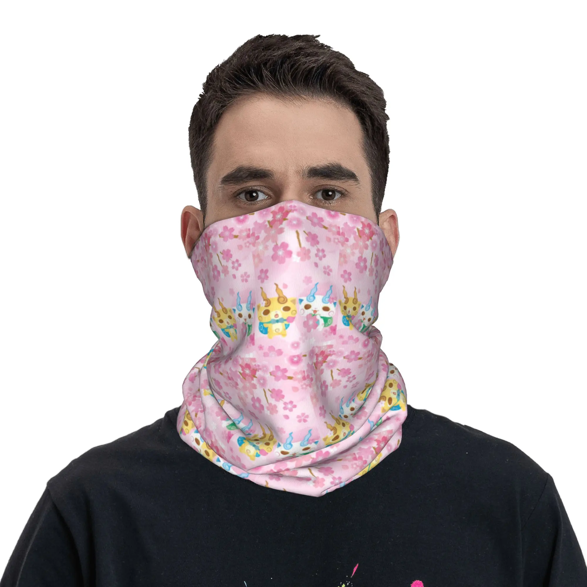 Yo-Kai Watch Cartoon Game Bandana Neck Cover Printed Wrap Mask Scarf Multifunction Balaclava Cycling For Men Women Adult Winter
